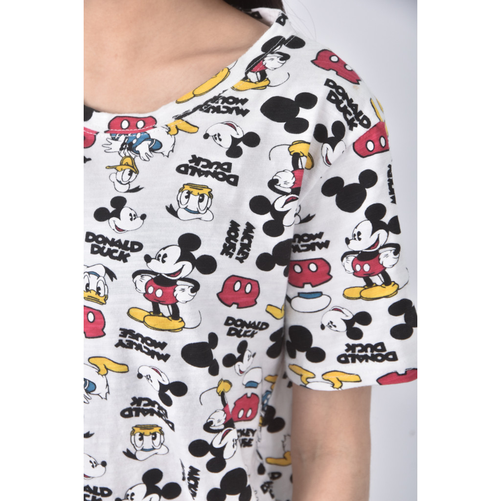 (M) flower米老鼠白色短袖上衣二手衣, , large