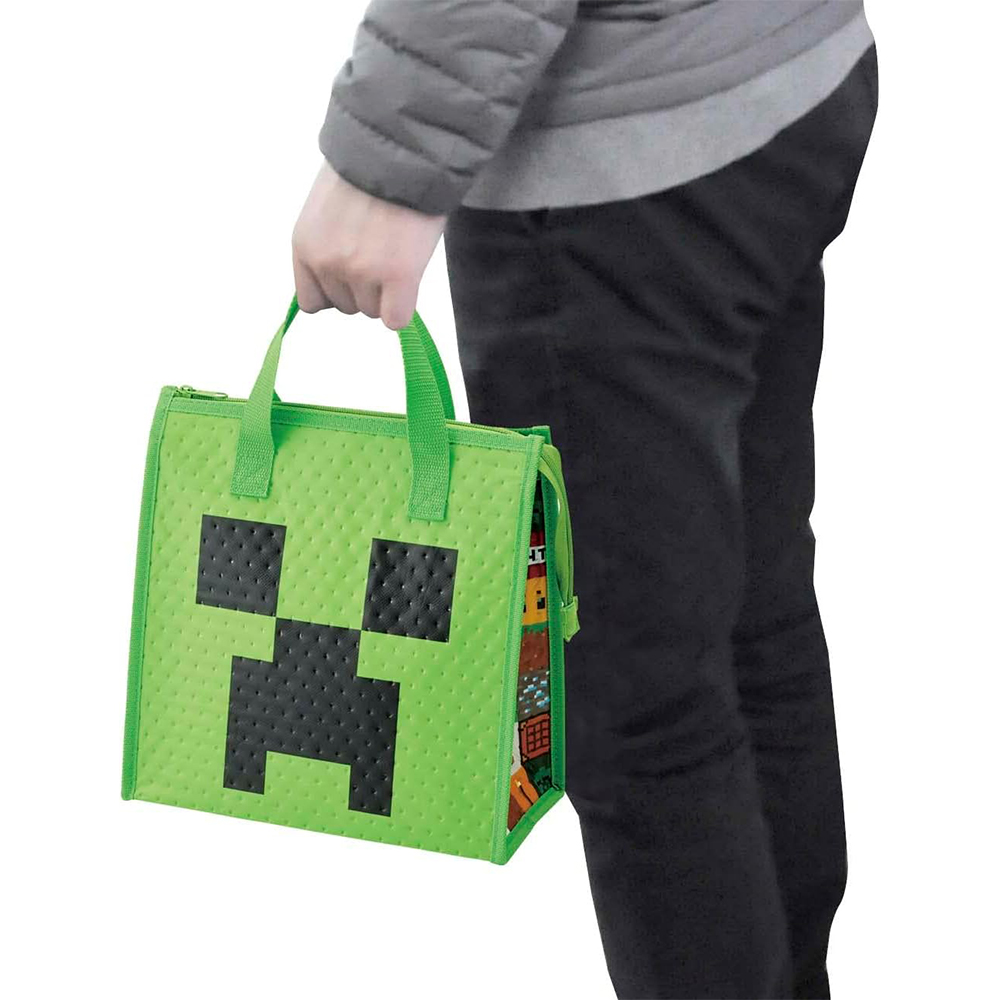 【百科良品】麥塊 苦力怕 不織布保溫袋 午餐袋 便當袋 環保手提袋 (日本境內版), , large