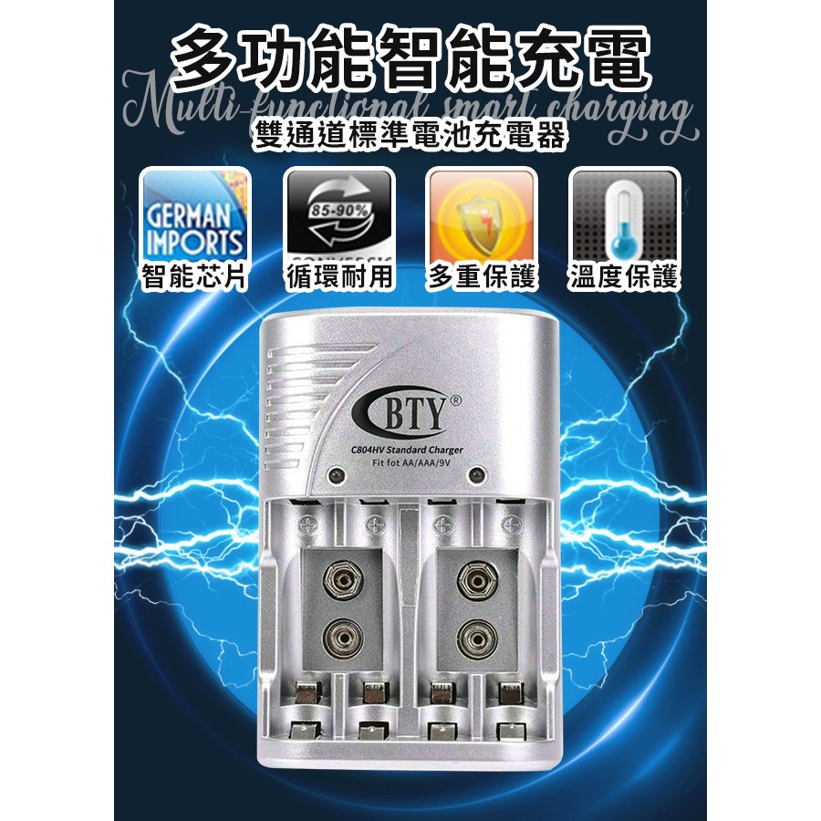 臺灣現貨（隔日出貨）直插式電池充電器豪華組 充電器 電量檢測儀 三號(AA)充電電池 四號(AAA)充電電池, , large