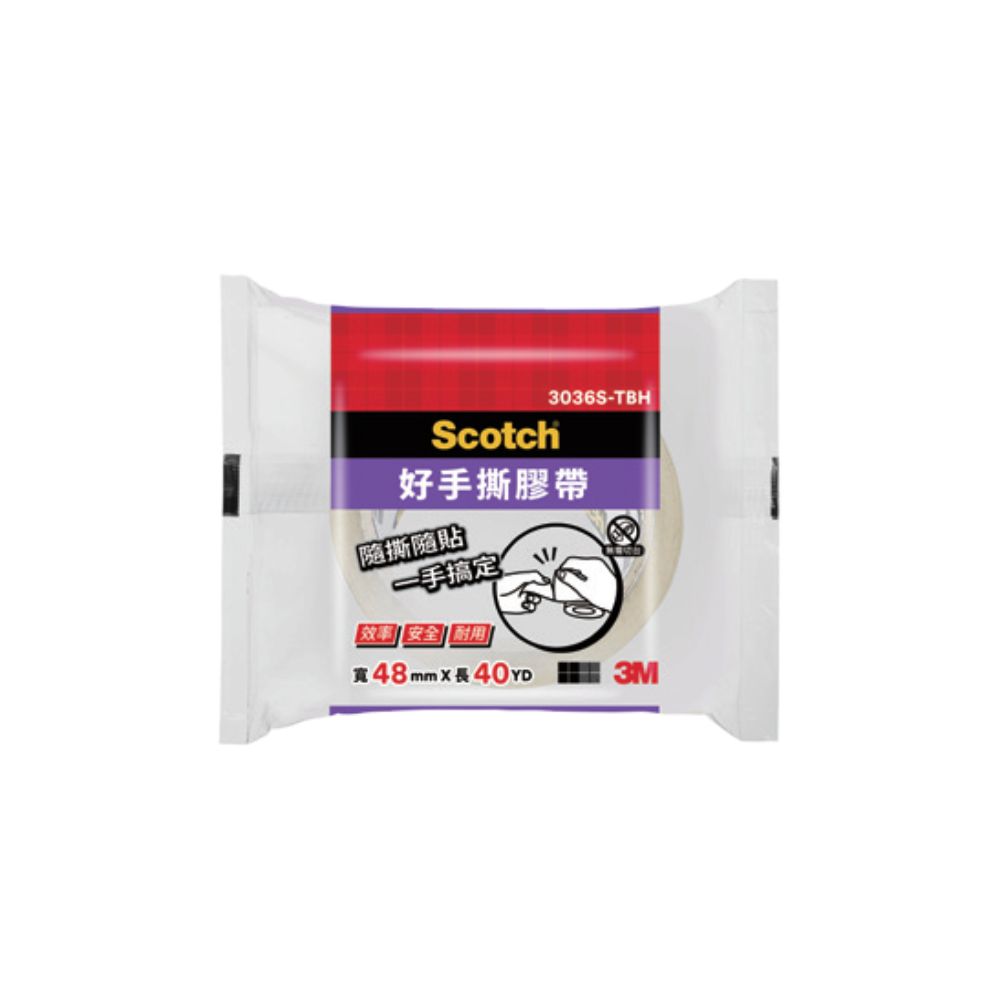 3M思高牌好手撕超透明封箱膠帶, , large