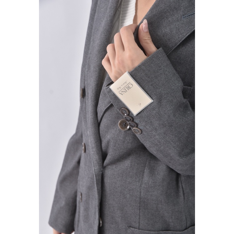 (S) 【國泰航空永續合作】cruna西裝灰色外套二手衣, , large