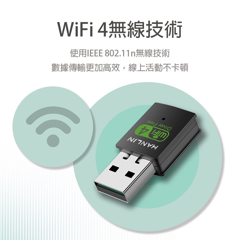 [HANLIN]-Wi300m迷你免驅動wifi網路接收器, , large