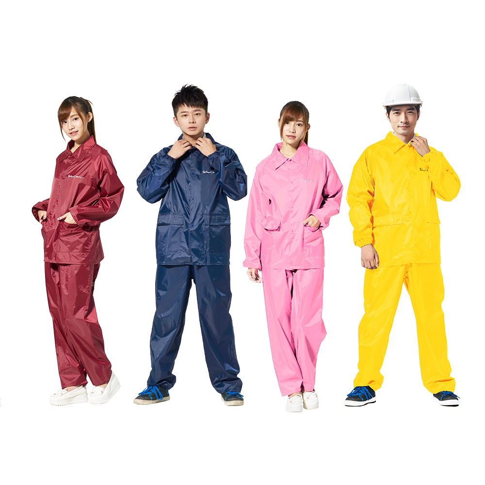 [Twin Dragon] Minimalist Motorcycle Two-Piece Raincoat (Motorcycle Raincoat Suit ES) Size 3XL Navy Blue, , large