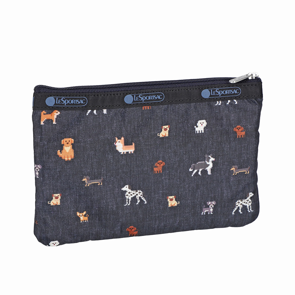 Lesportsac 3-Zip Cosmetic 三層拉鍊化妝包 收納包 盥洗包 女包 男包(像素小狗)  品號：15114864, , large