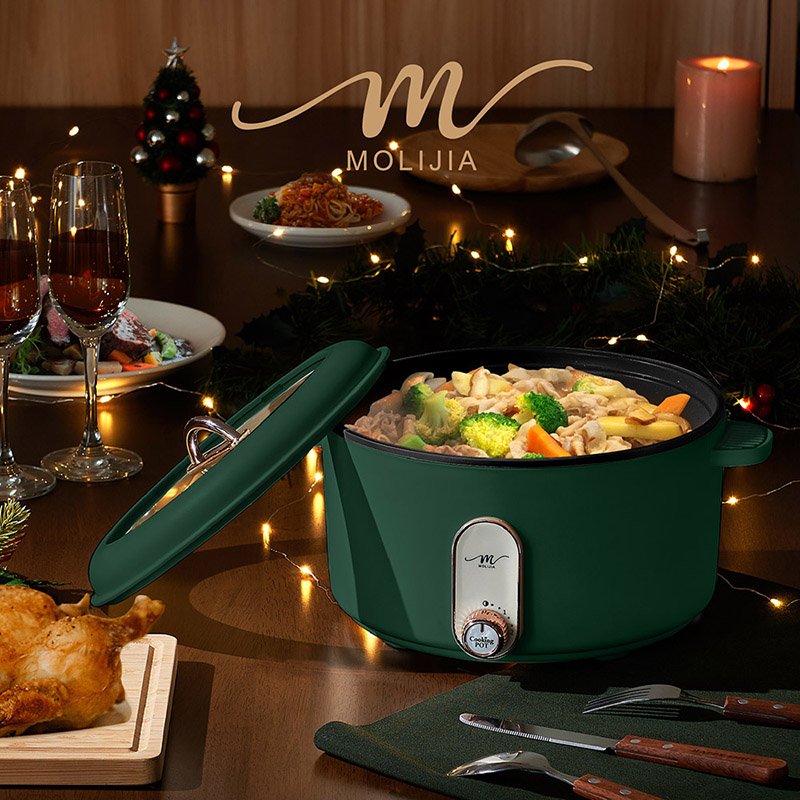 【MOLIJIA】3L-M25 Multifunctional Non-stick Electric Hot Pot/Soup Pot - Graphite Green, , large