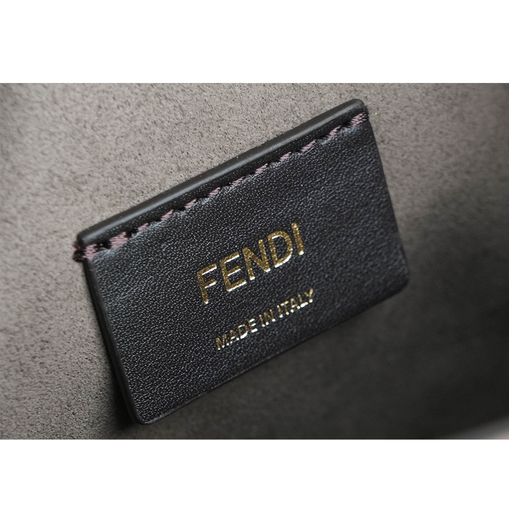 FENDI MON TRESOR 刺繡帆布及皮革二用迷你水桶包/紫粉/藍色, , large