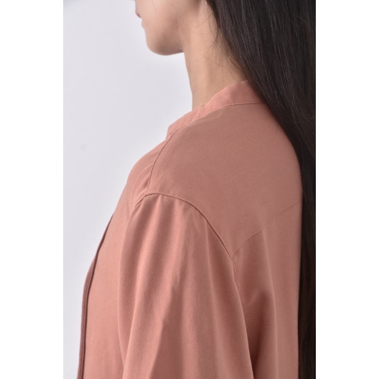 (S) uniqlo質感圓領橘色長袖上衣二手衣, , large