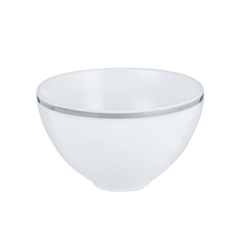 LEGLE - Ruyi-shaped soup bowl - silver rim 9.4cm, , large