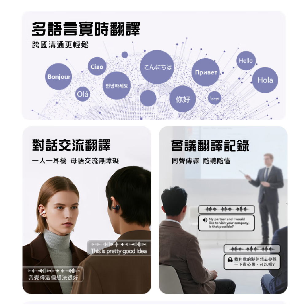 西歐科技 AI 即時翻譯入耳式藍牙耳機 CME-AE1280(黑色/白色)贈西歐科技 智慧健康管理手環 CME-X8-H90 三色任選, , large