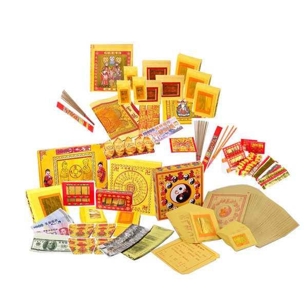 【金發財金紙】過年兩岸三地簡單豪華套組-神明+祖先+地基主(金紙), , large