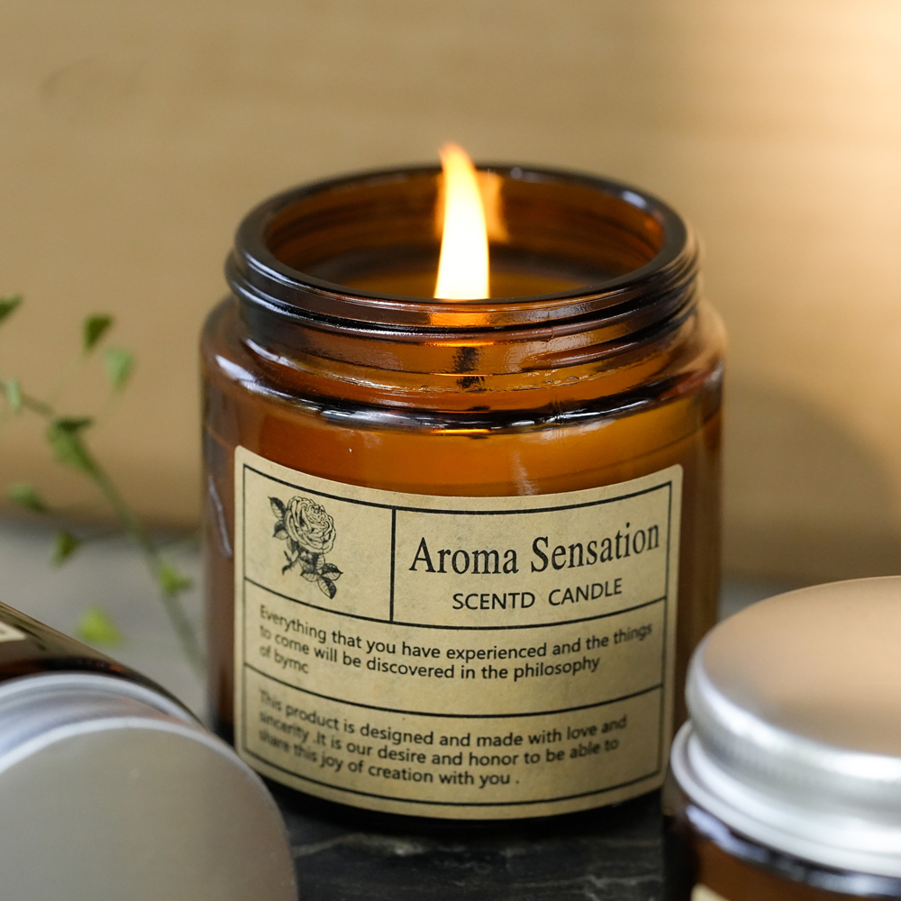 質感家居【旋轉蓋玻璃瓶香氛蠟燭】室內芬芳 薰香融燈 融蠟 精油 放鬆 舒緩 家用 公司 工作室 小蒼蘭 入厝 交換禮物, , large