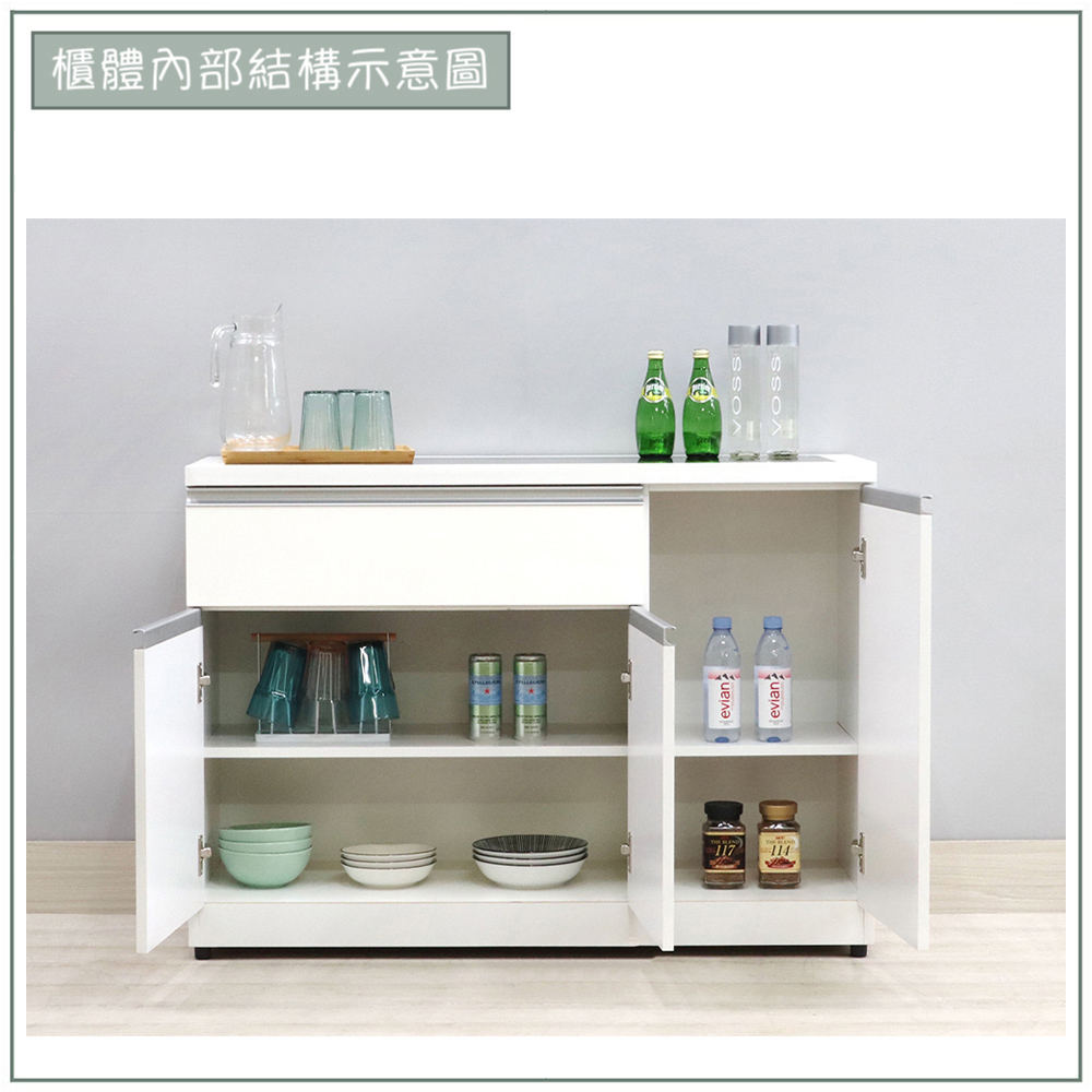 【唯熙傢俱】貝拉白色4尺餐櫃, , large