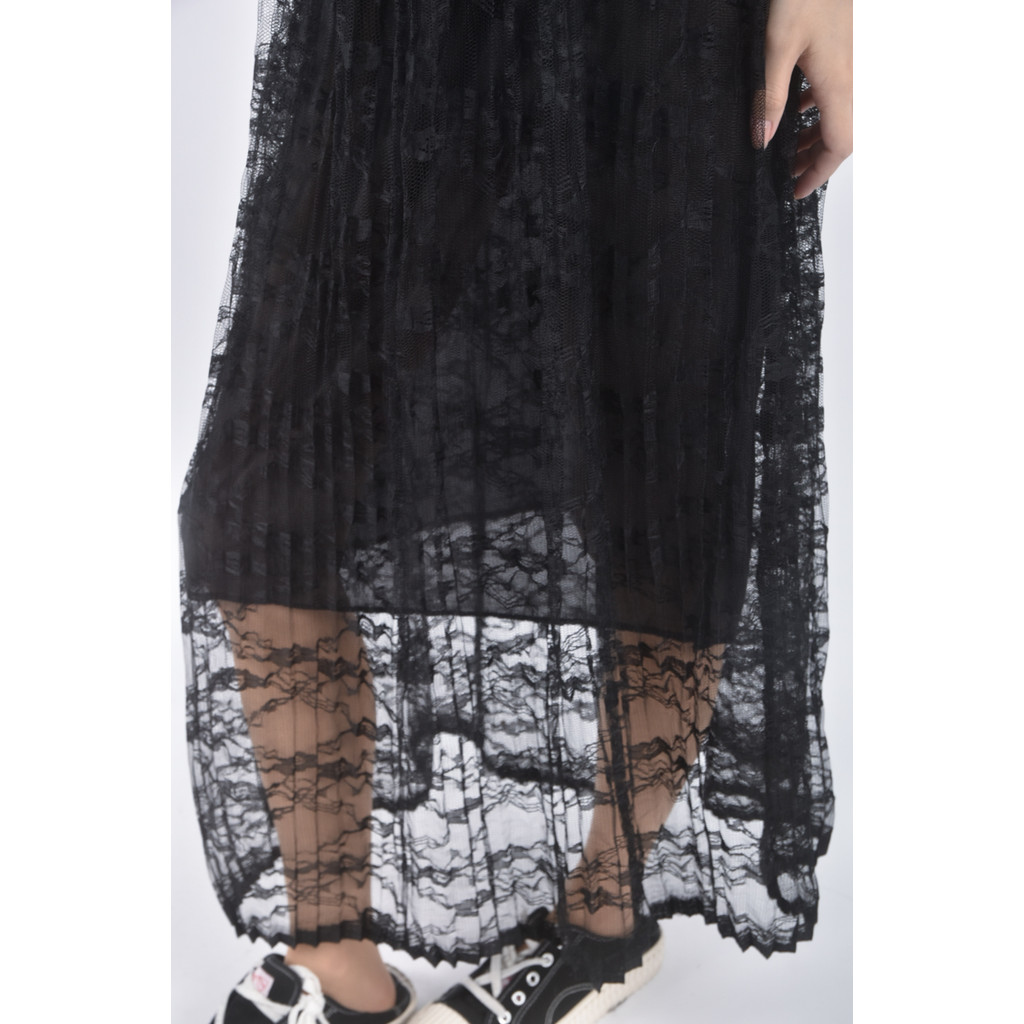 (L) 質感紡紗黑色長裙二手衣, , large