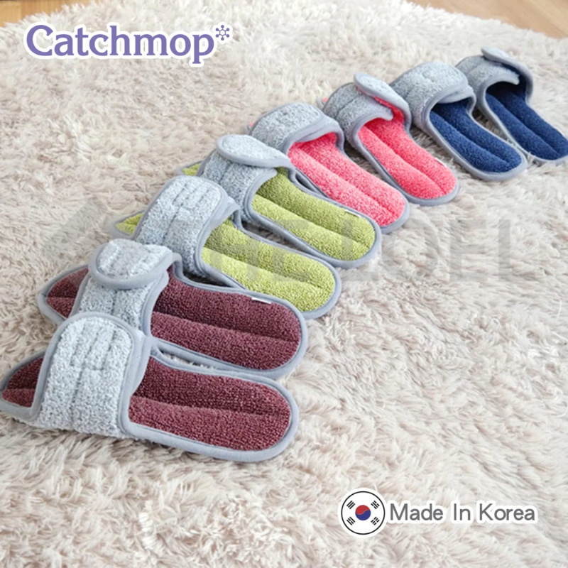 【THE LOEL】Catchmop Magic Slippers (Olive Green/Navy Blue/Burgundy/Pink) / Easily attracts dust, hair, pet hair, etc., , large