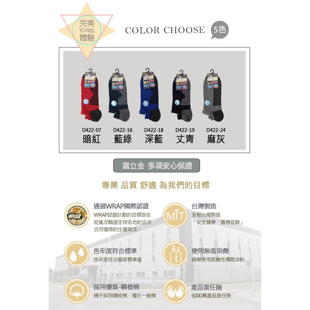 【D&G】速效機能男女適用毛巾底踝襪-D422 襪子 抑菌消臭, , large