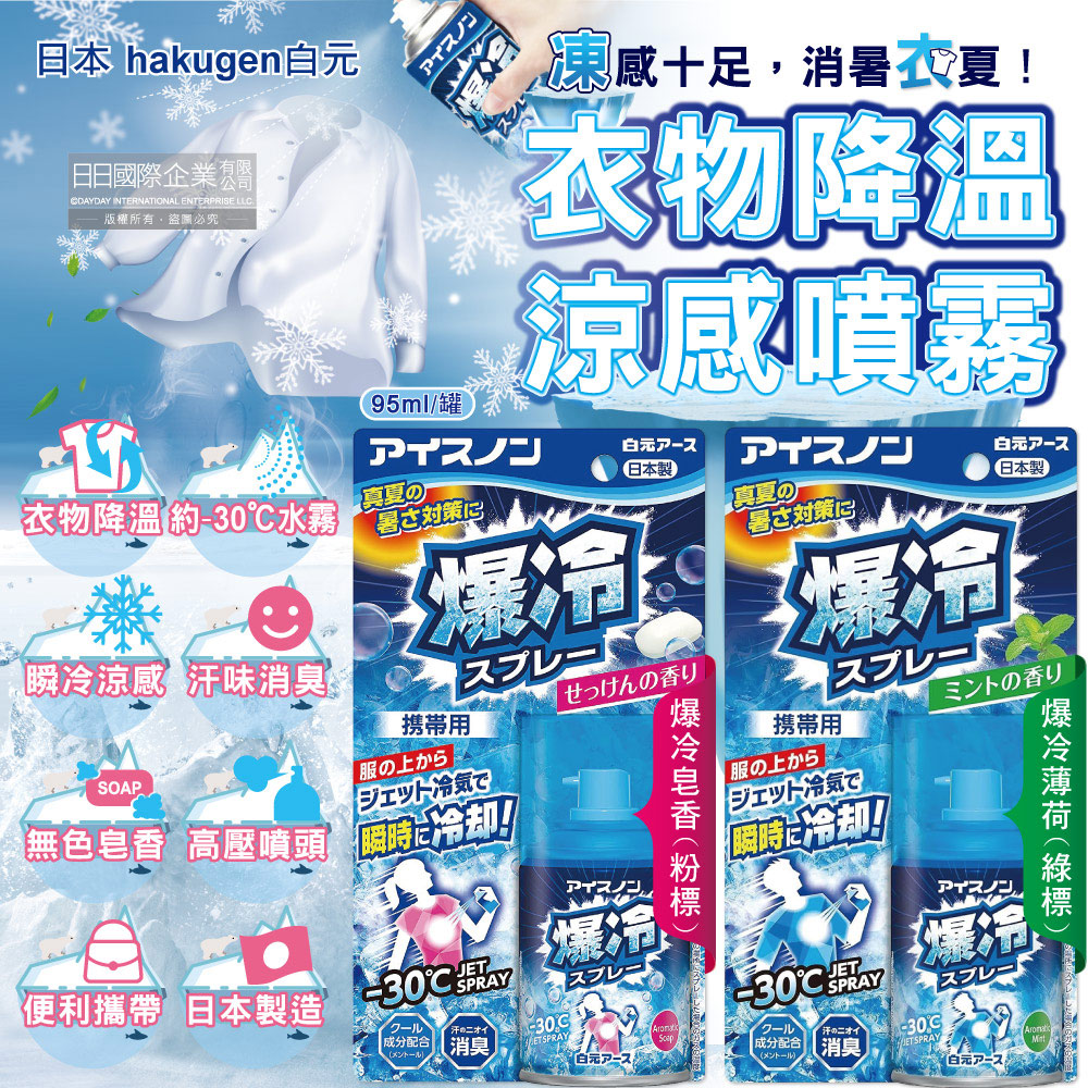 Hakugen Cooling Spray 95ml Pink, , large
