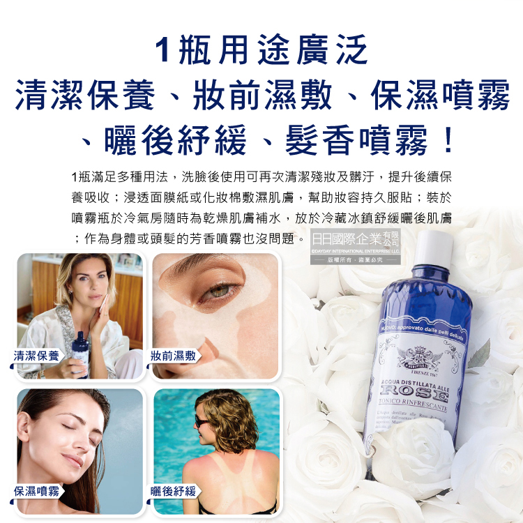[日日好物]義大利Manetti Roberts-經典蒸餾植萃精華保濕提亮玫瑰化妝水300ml/深藍瓶(賦活駐顏妝前濕敷,收斂毛孔修護緊緻,曬後紓緩清爽護膚), , large