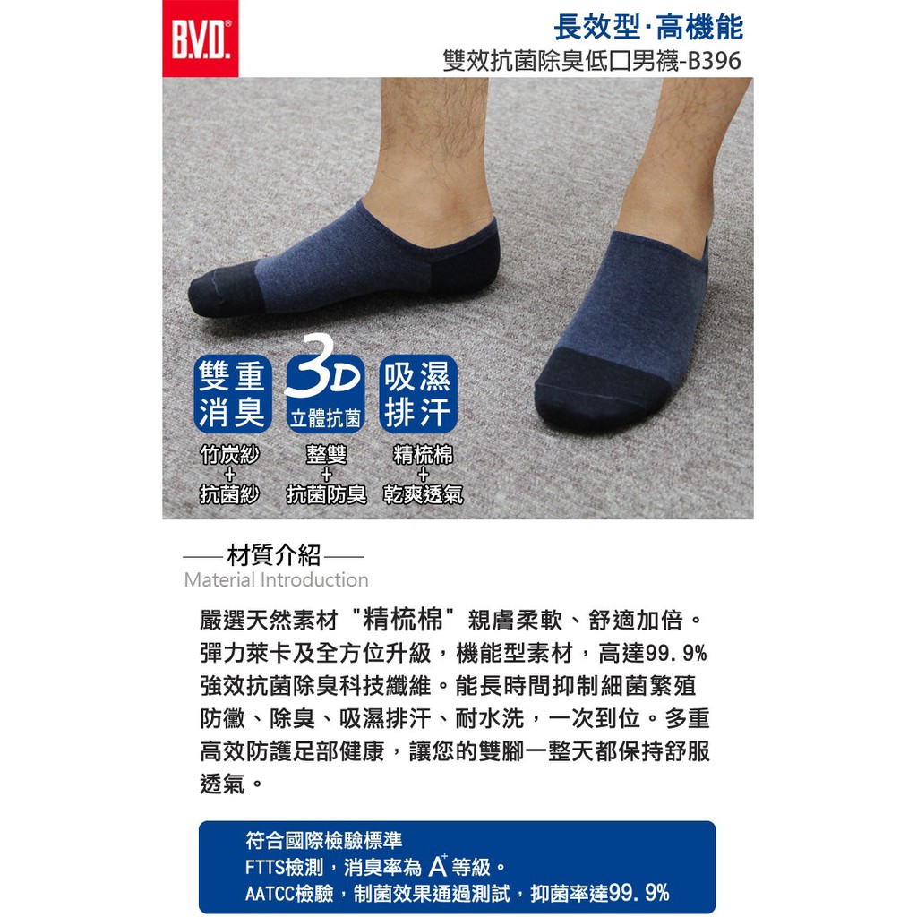 【BVD】雙效抗菌除臭低口男襪<黑>B396 男襪 襪子, , large