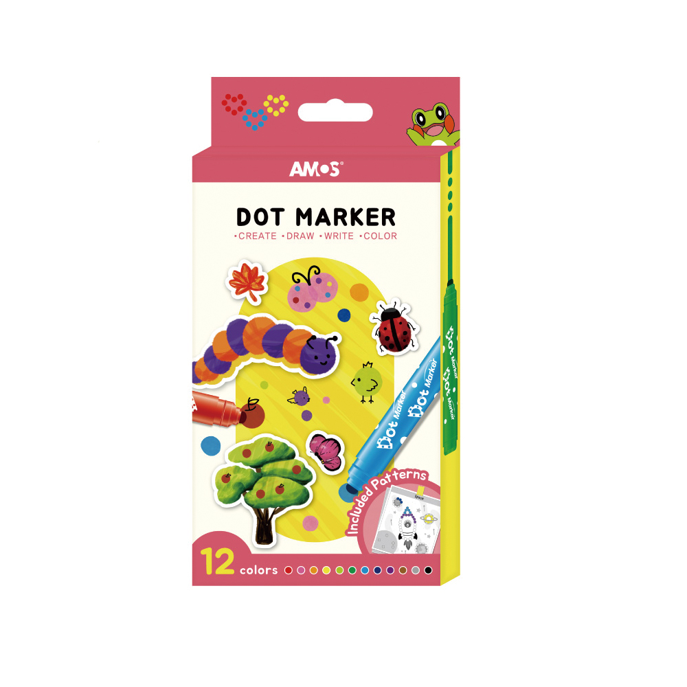 【韓國AMOS】12色可水洗圓頭彩色筆, , large