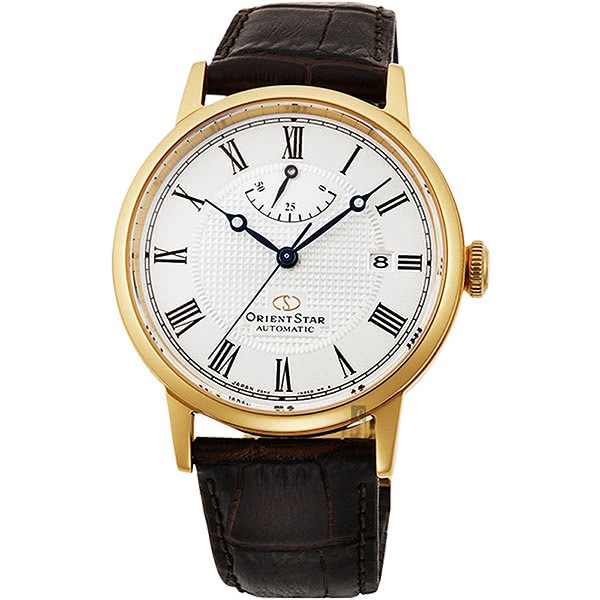 ORIENT 東方錶 東方之星 CLASSIC 羅馬機械錶-金框x咖啡/38.7mm RE-AU0001S, , large