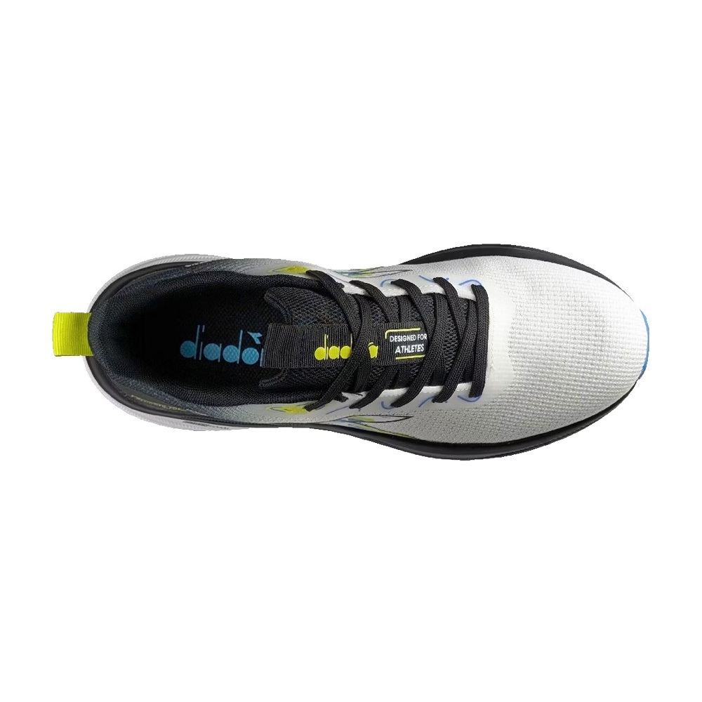 DIADORA迪亞多那 專業避震慢跑鞋 男運動鞋 男鞋 時尚 寬楦 輕盈 透氣 厚底 吸震 回彈 止滑 穩定 黑灰 白黑, , large