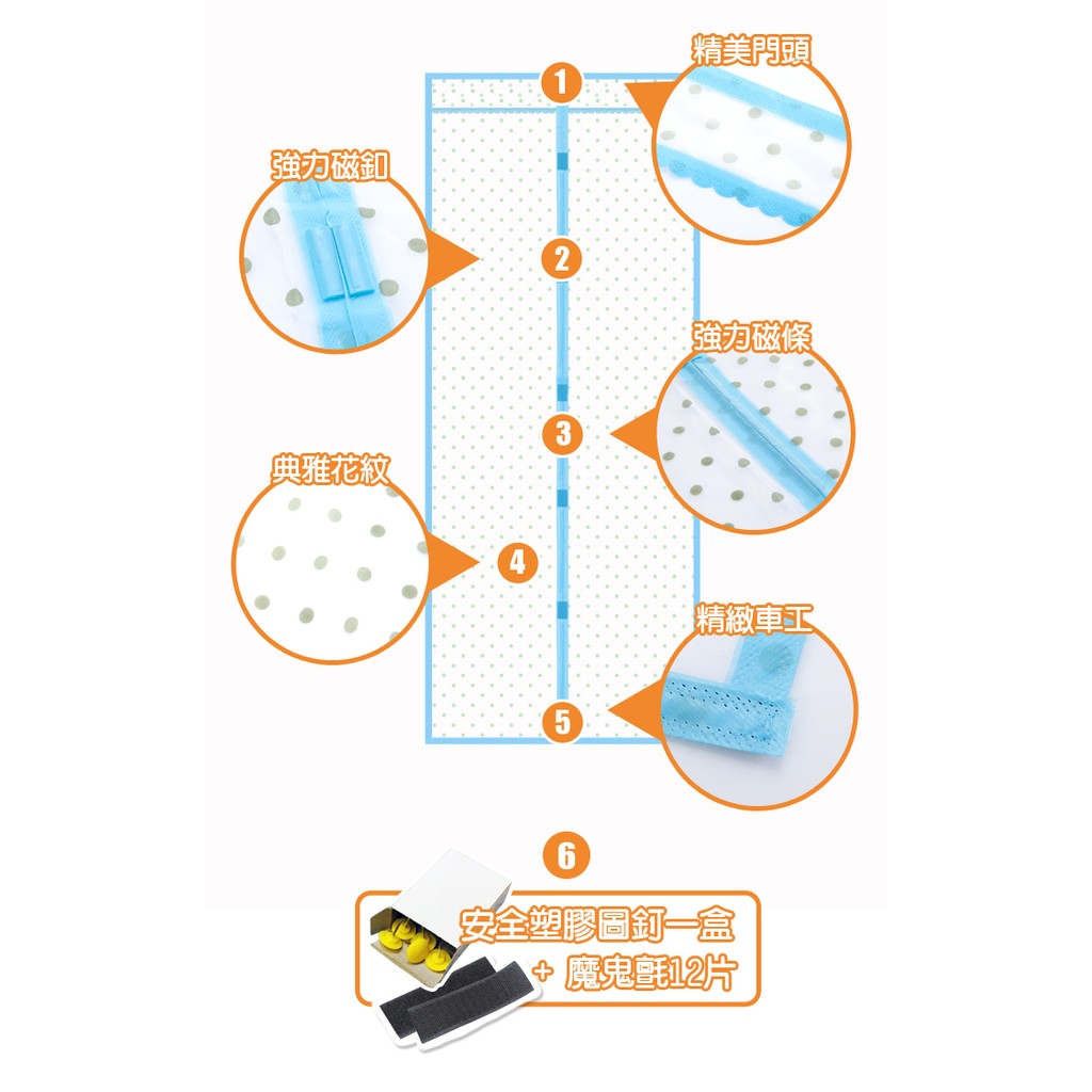 【格藍傢飾】植絨珠光紗驅蚊門簾 (五款可選) 防蚊門簾 靜音磁吸 防蟲 快速安裝, , large