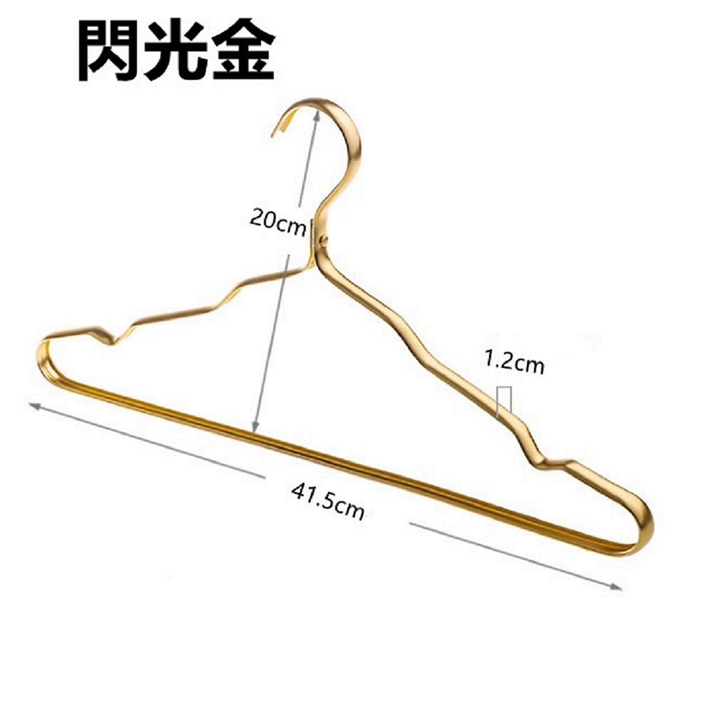 【誠宜居家】(金色-極輕鋁合金製曬衣架-10入/組) 防水耐重鋁合金衣架  高質感鋁合金防鏽防滑衣架, , large