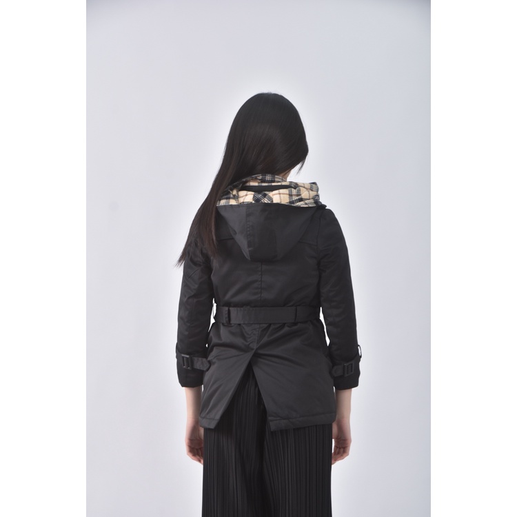 (S) kinloch anderson質感連帽黑色綁帶外套二手衣, , large