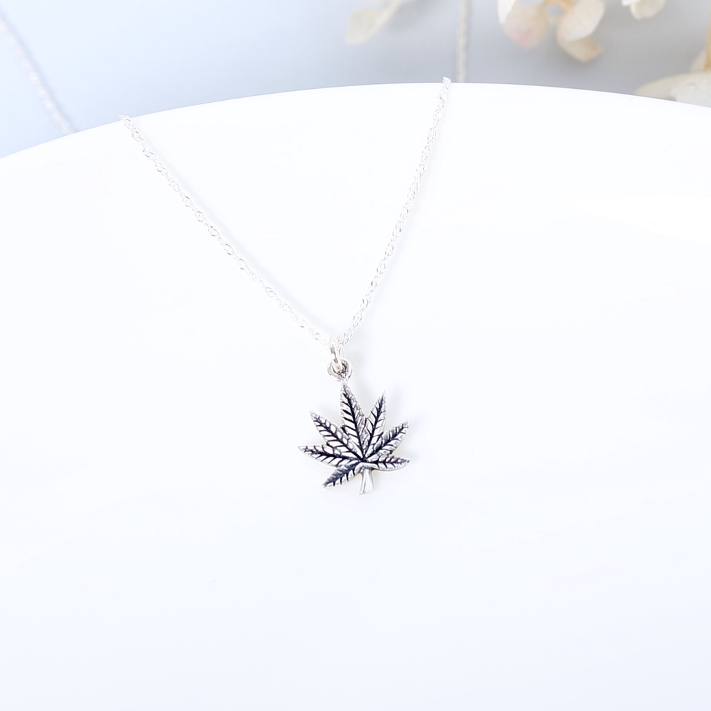 【Angel & Me】CHILL 楓葉 大麻葉 s925 純銀 項鍊 生日 聖誕 情人節 禮物, , large