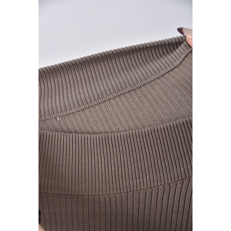 (S) 質感圓領棕色短袖上衣二手衣, , large