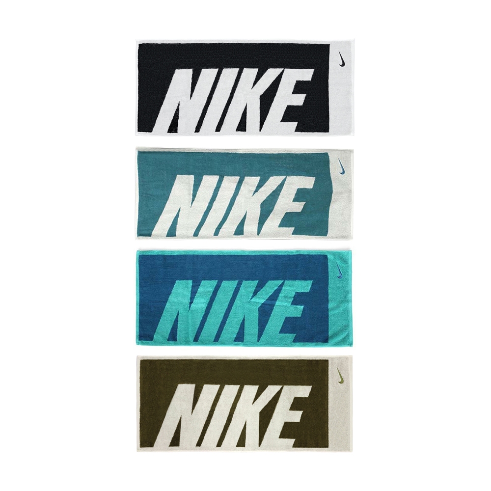 NIKE JACQUARD 毛巾 80x35cm 健身 訓練 運動 居家 時尚 純棉 吸水佳 多色 黑 綠 深湖綠 丈青