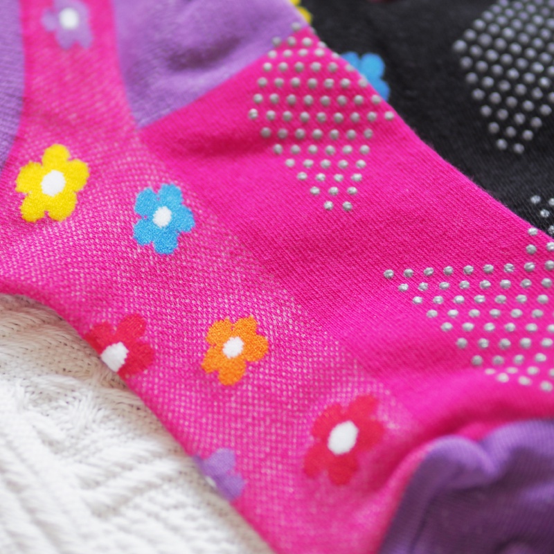 [Kaimei Cotton] 8 pairs set of MIT made in Taiwan, 40-count combed cotton anti-slip children's socks, small flower style, , large