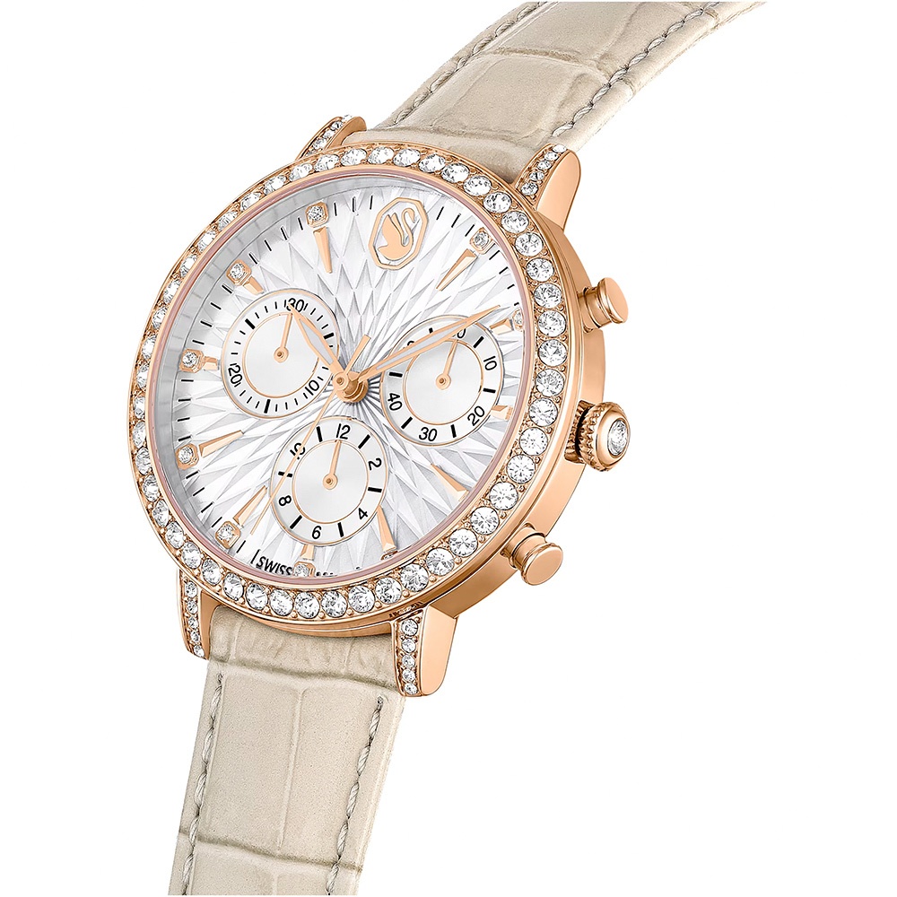 SWAROVSKI 施華洛世奇 Matrix TennisChrono 水晶三眼計時手錶 女錶-36mm 5702849, , large