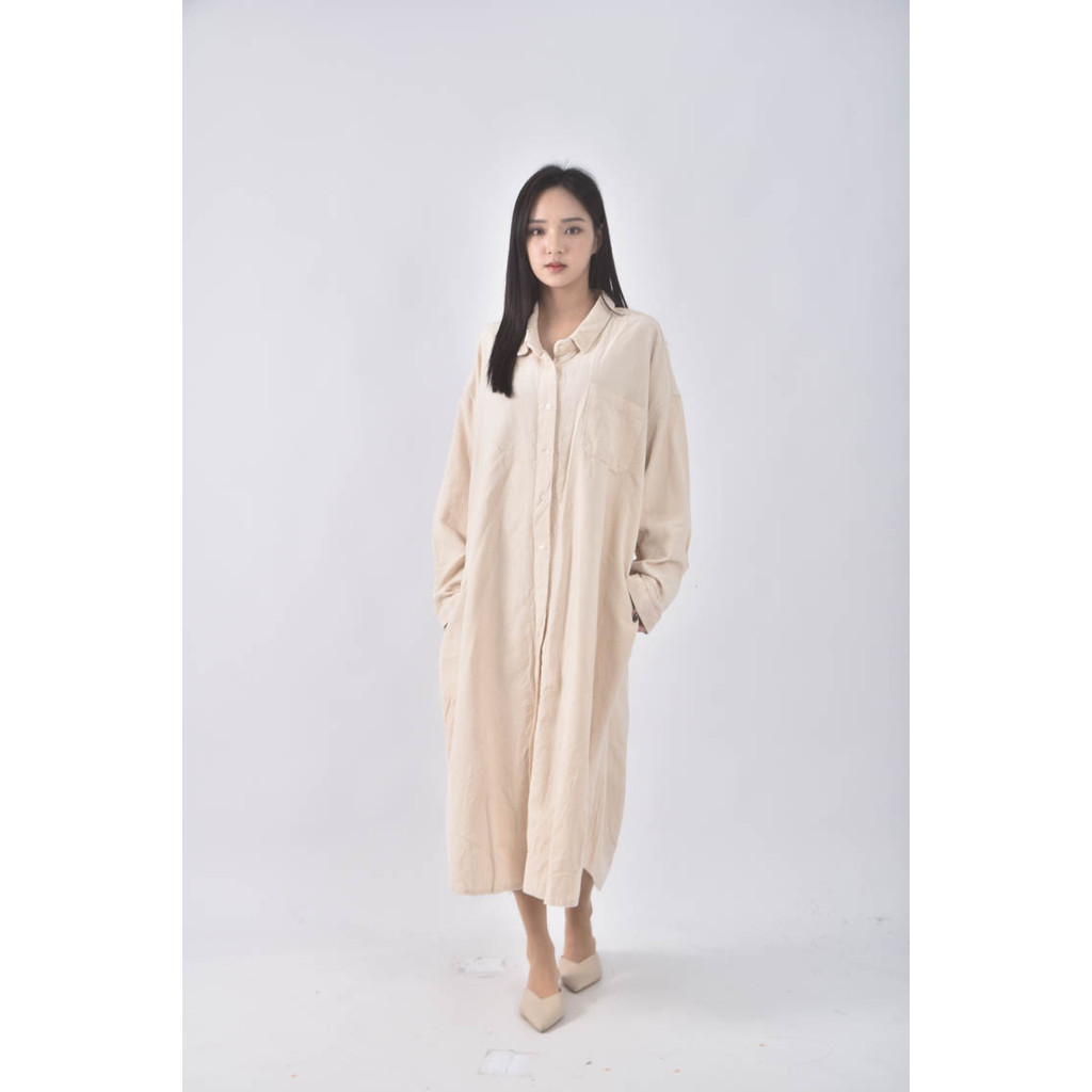 (2XL) boundary燈芯絨杏色洋裝二手衣
