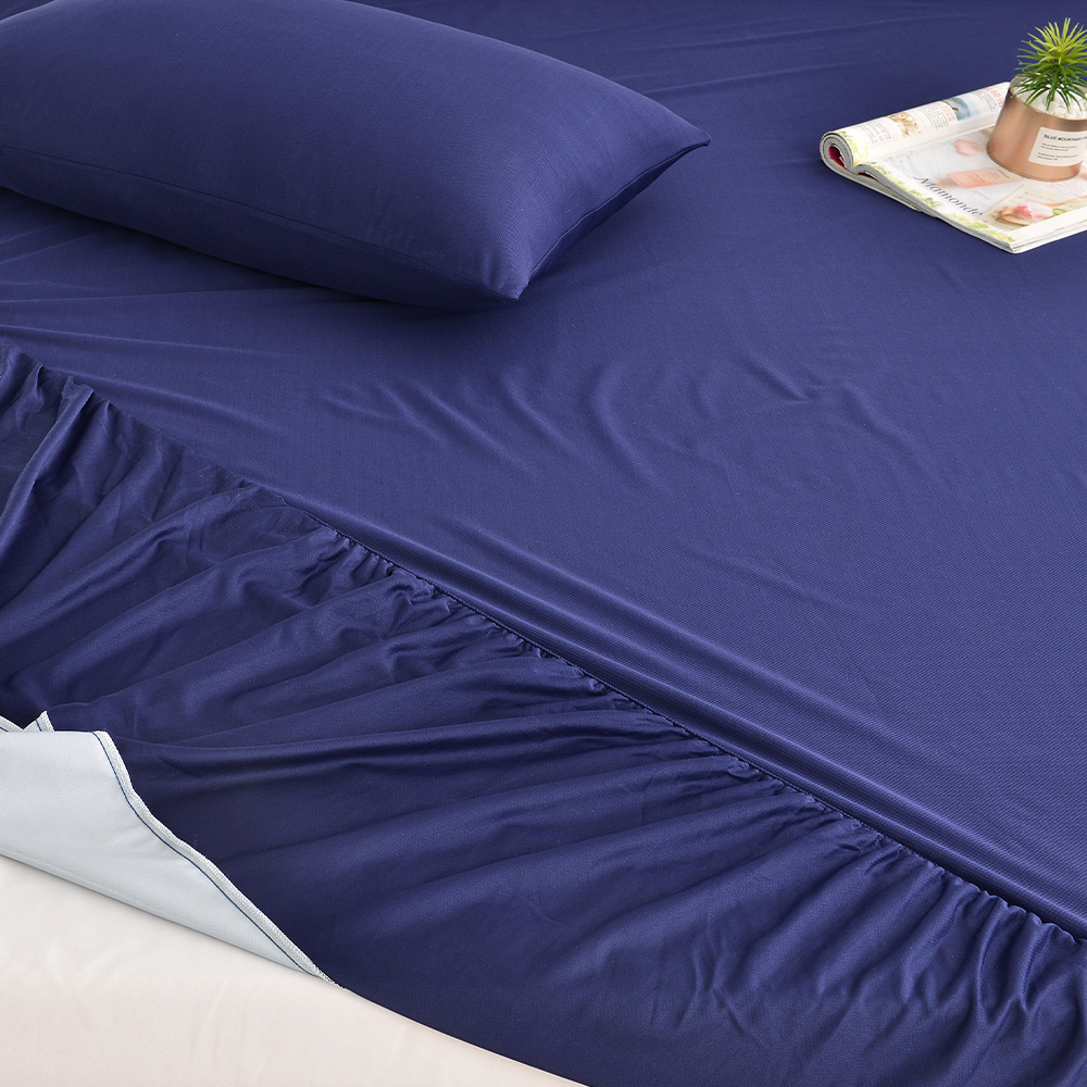 【FOCA】Illusory blue | Professional nursing grade 100% ultra waterproof mattress protector - Double extra large, , large