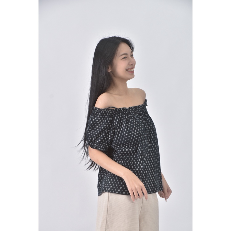 (S) 質感花邊藍色短袖上衣二手衣, , large