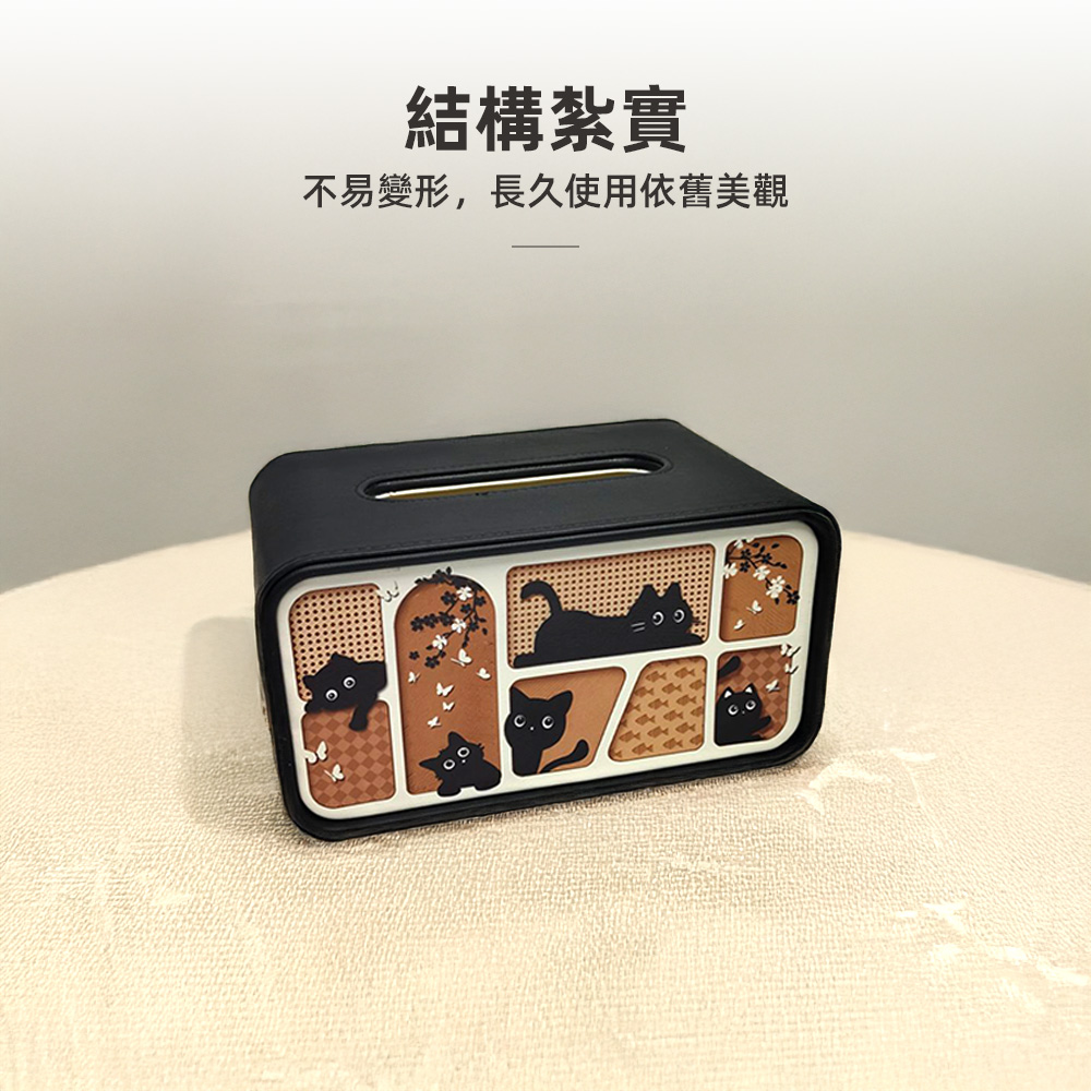 【上手家居】貓咪衛生紙盒 黑色(面紙盒/紙巾盒/創意面紙盒/桌面紙巾盒/衛生紙收納), , large