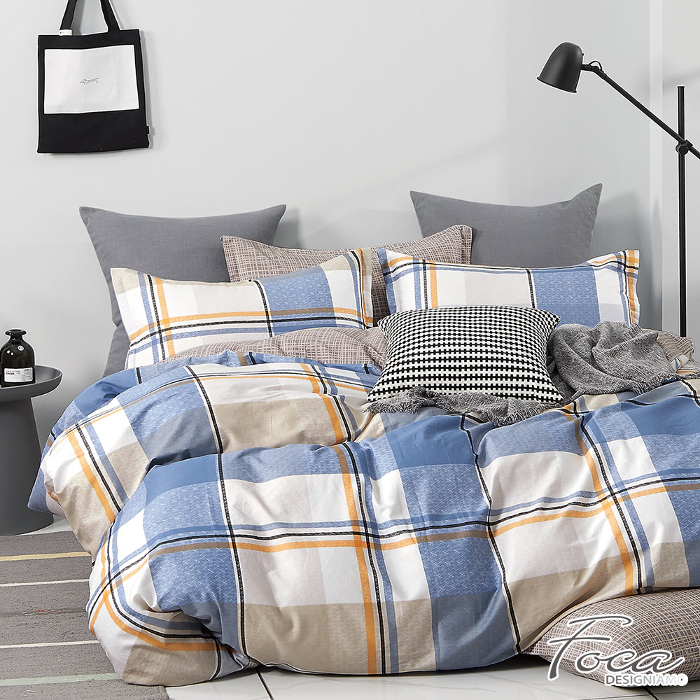 【FOCA買一送一+三防枕x2】100%精梳純棉舖棉兩用被床包組(單/雙/加/特), , large