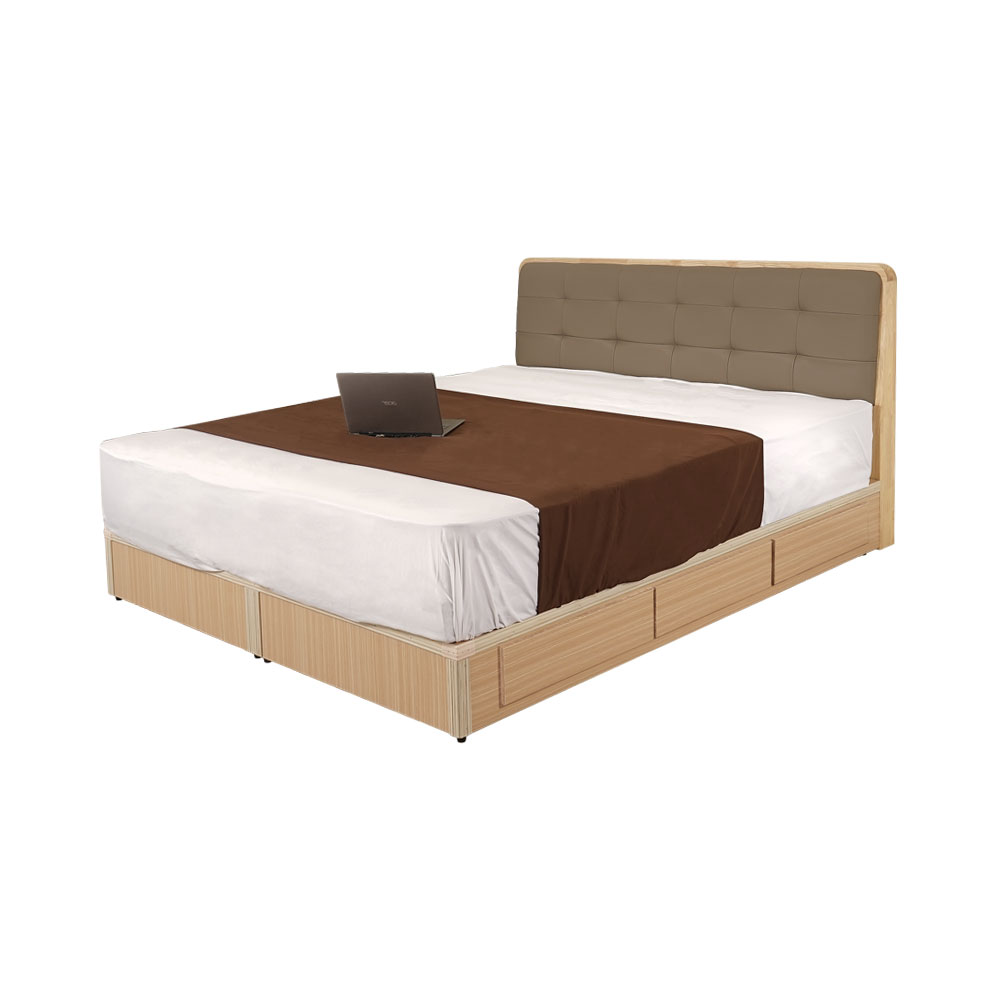 【Homelike】 喜家居雙人加大6尺六抽屜床組-原木色(2531), , large