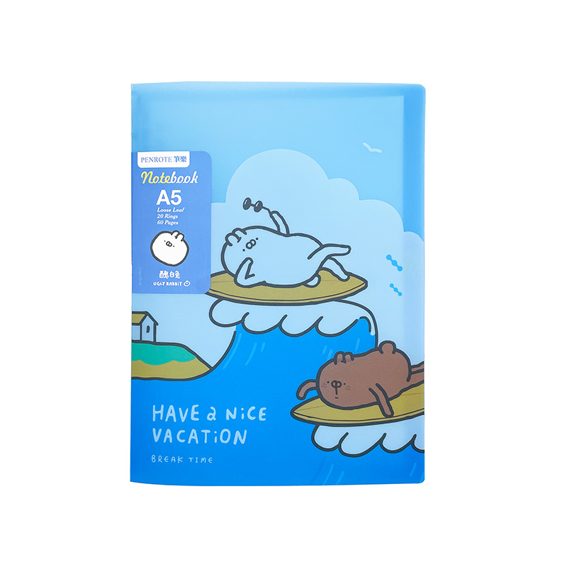 uglyrabbit A5 20-Hole Loose-Leaf Notebook-Blue, , large