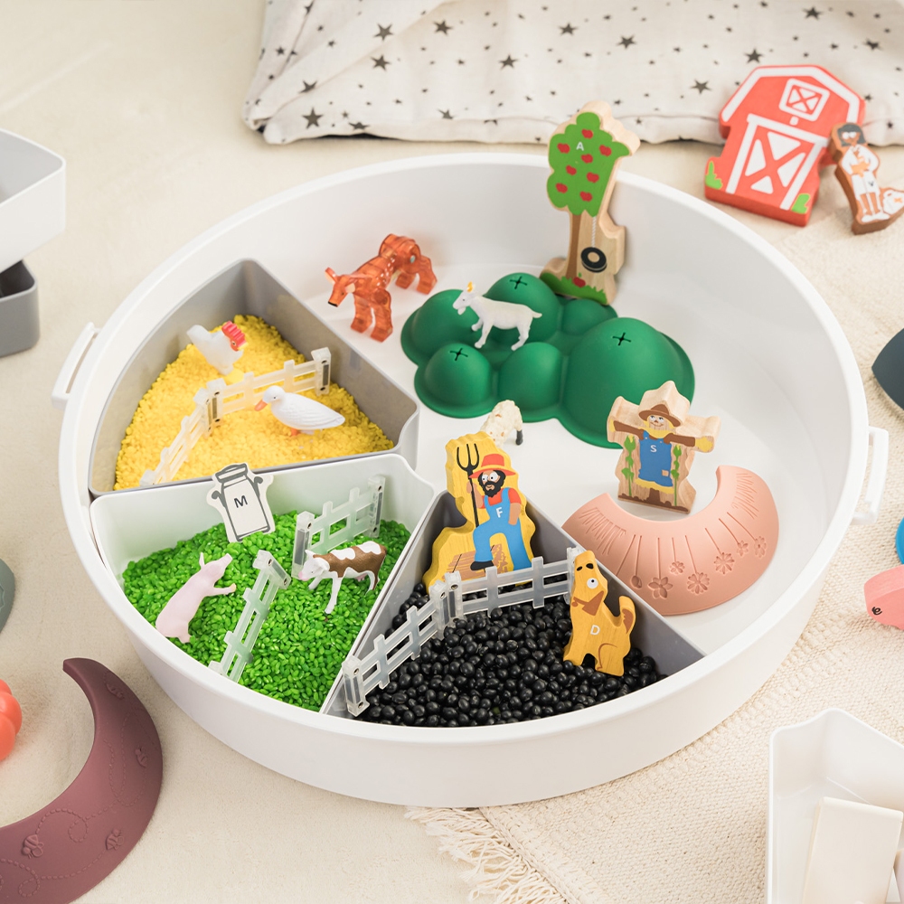 GOOGOOGAGA X WOOHOO 開放式統感遊戲創造盆/感官盆-白蓋, , large