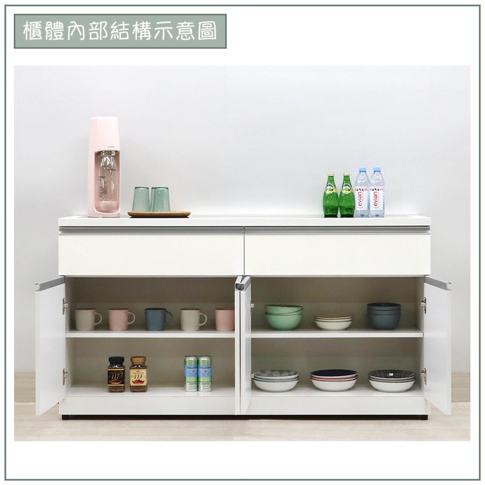 【唯熙傢俱】貝拉白色5尺餐櫃, , large