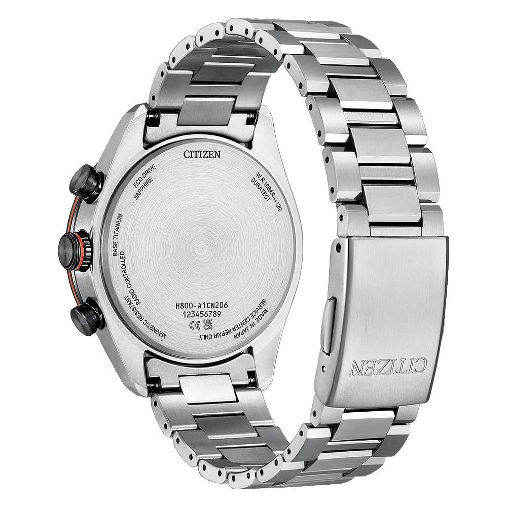 CITIZEN 星辰 鈦金屬 光動能電波萬年曆計時手錶 AT8189-61E, , large