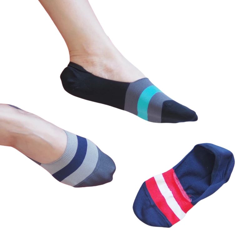 [Kaimei Cotton] MIT Taiwan-made Protimo Antibacterial Fiber Series Socks - Ultra-fine Fiber Odor-resistant Men's Socks Set, Random Striped Colors, Pack of 6, , large