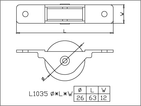 【協進五金】大鐵戶車U輪 錏色(168#&phi;24m/m), , large