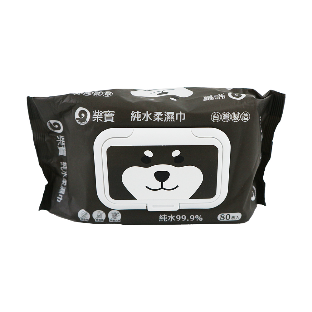 柴寶純水柔濕巾-附含蓋-80抽-12包, , large