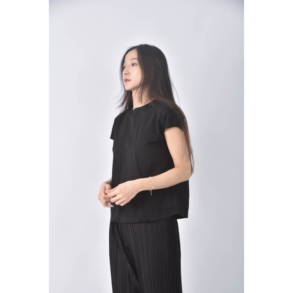 (L) theory luxe寬鬆黑色短袖上衣二手衣, , large