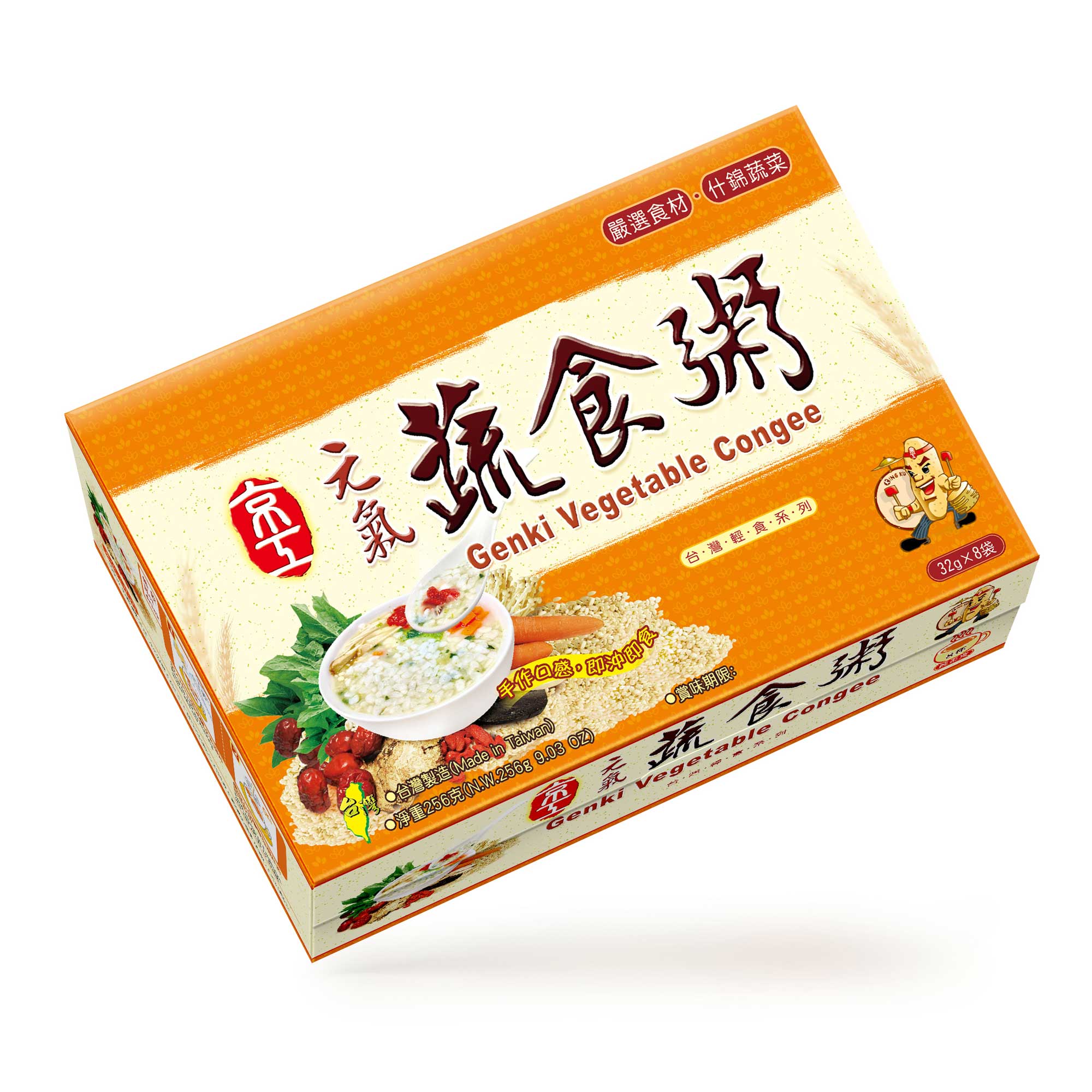 【京工】 元氣蔬食粥 32 g*8包/盒 即沖即飲 沖泡粥 常温 素食, , large