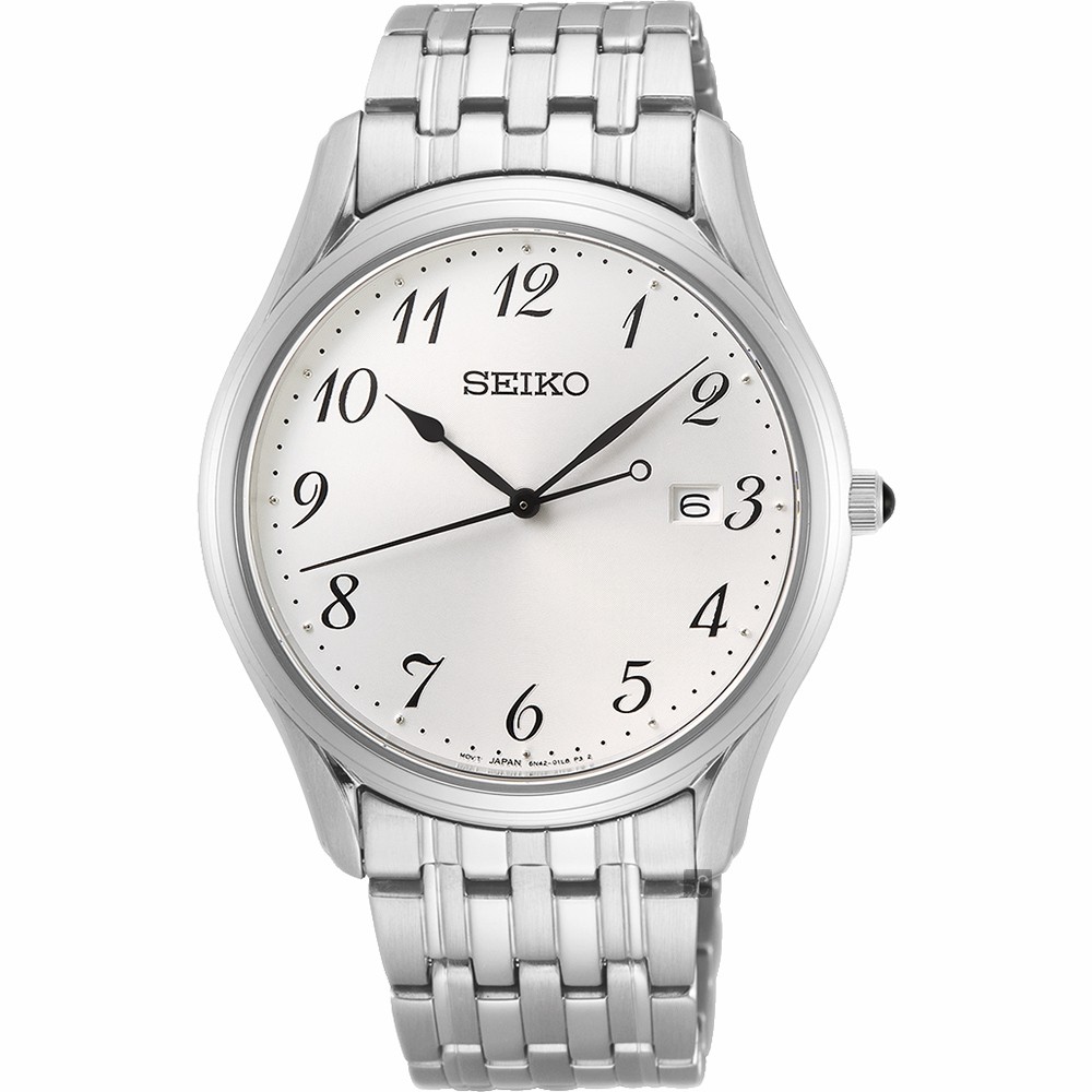 SEIKO 精工 CS 時尚石英手錶-白x銀/39mm 6N42-00K0S(SUR299P1), , large