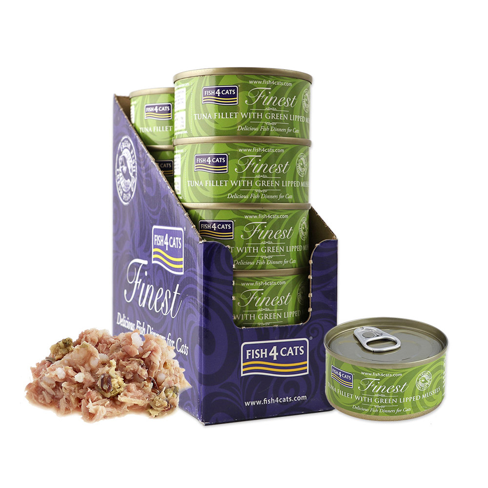 【倆寶貝精品館】海洋之星FISH4CATS 鮪魚綠唇貝貓罐 70gｘ10罐, , large